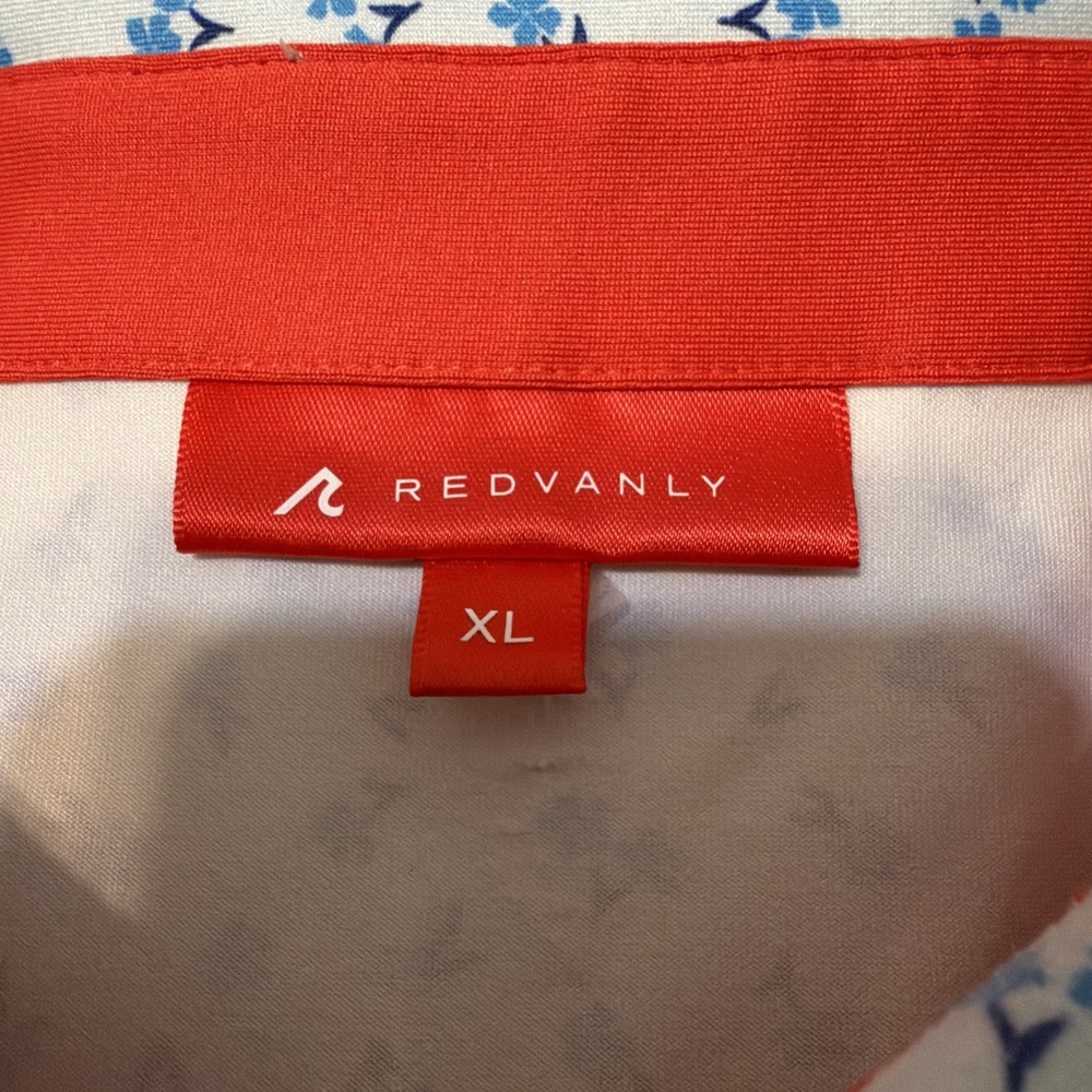 Redvanly Polo Shirt Mens XLarge Blue Floral  Performance Stretch Golf - Picture 2 of 6